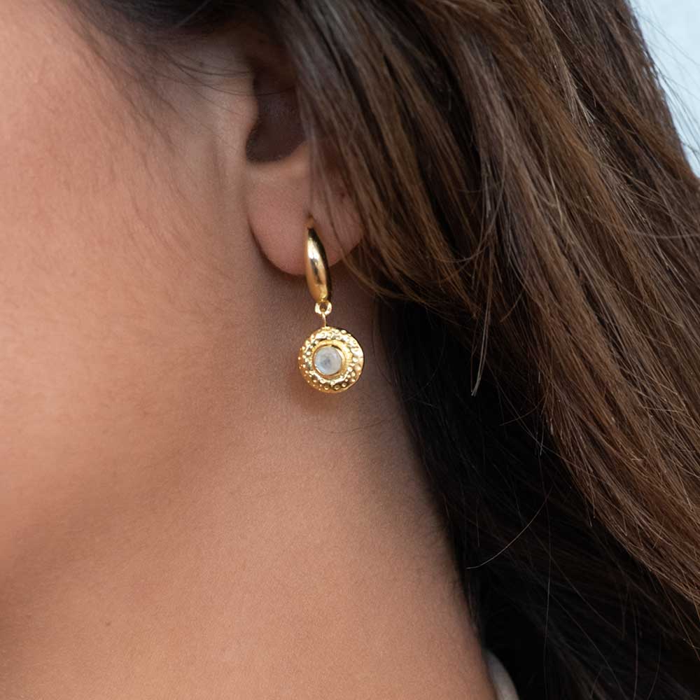 Luna Gemstone Hoops Blue Topaz
