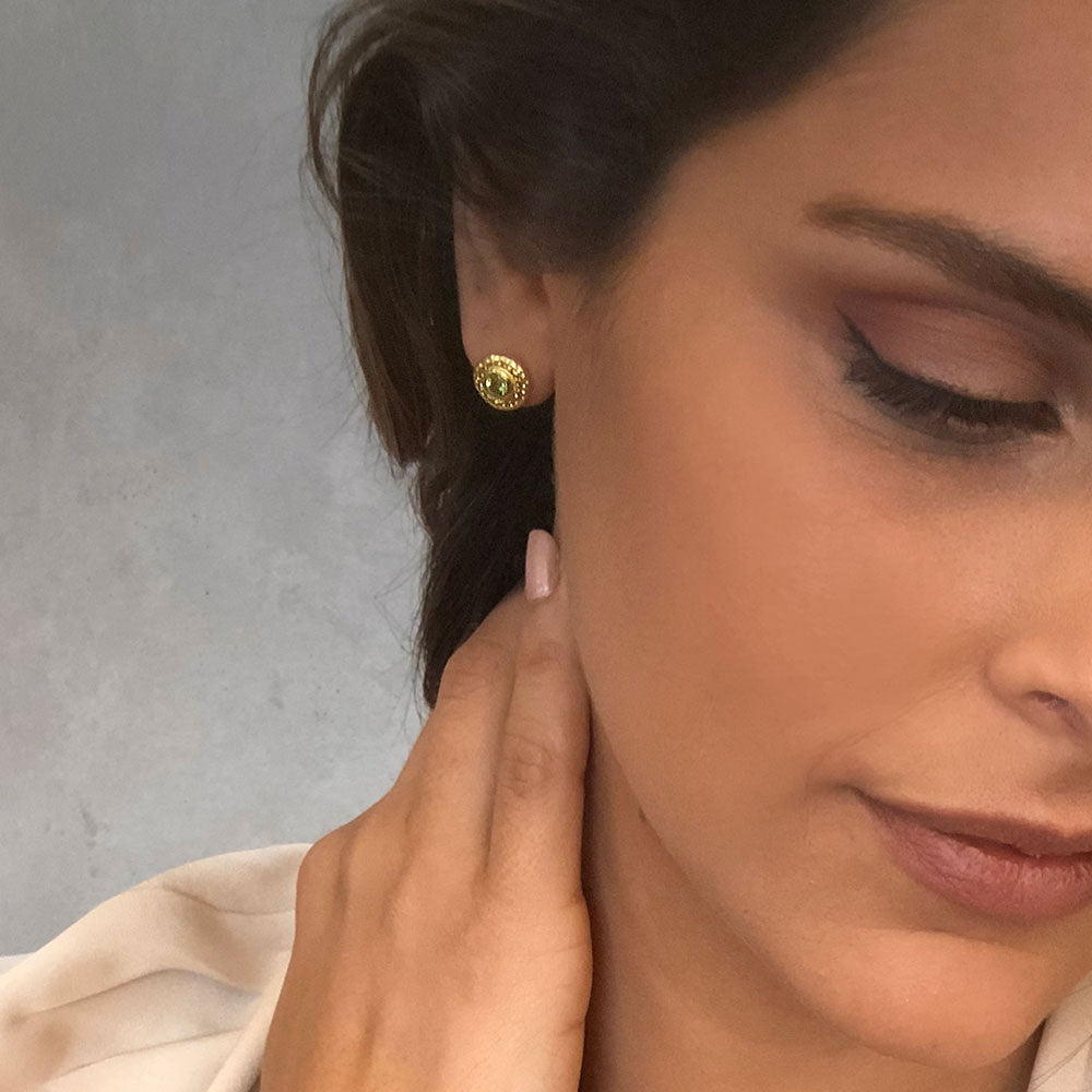 Luna Gemstone Studs Garnet