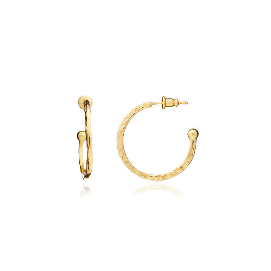 Lydia Textured Gold Hoops