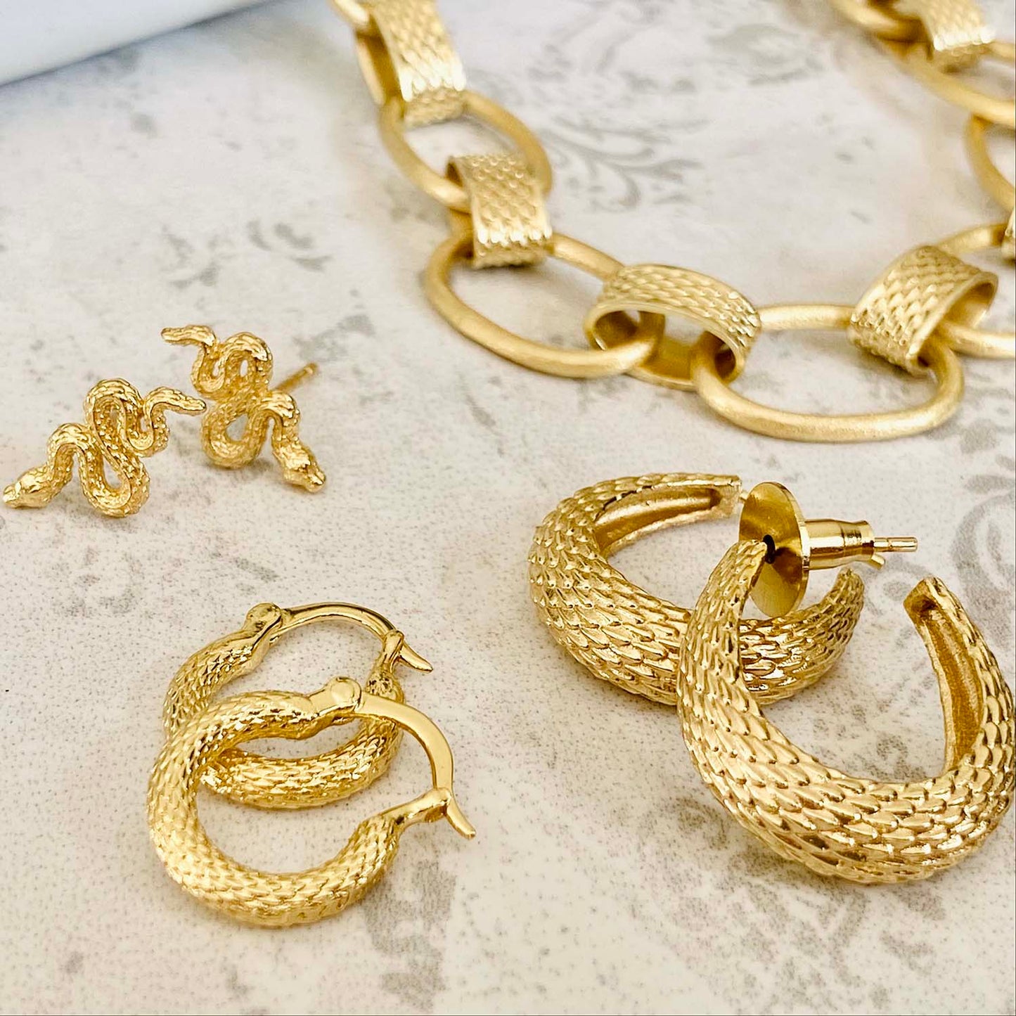 [PRE-ORDER] Medusa Gold Snake Hoop Earrings
