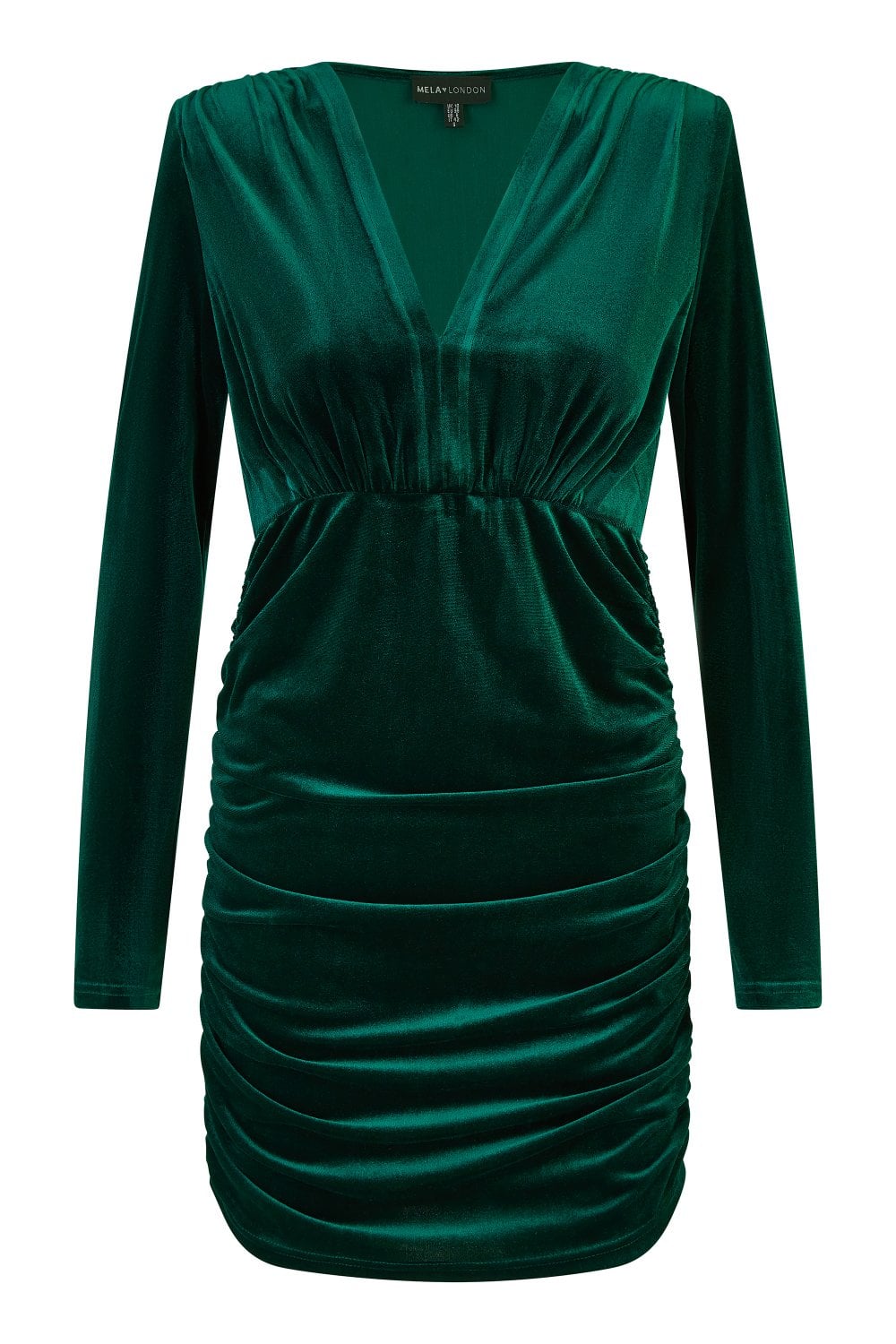 Mela Green Velvet Fitted Long Sleeve Mini Dress  Envy Boutique