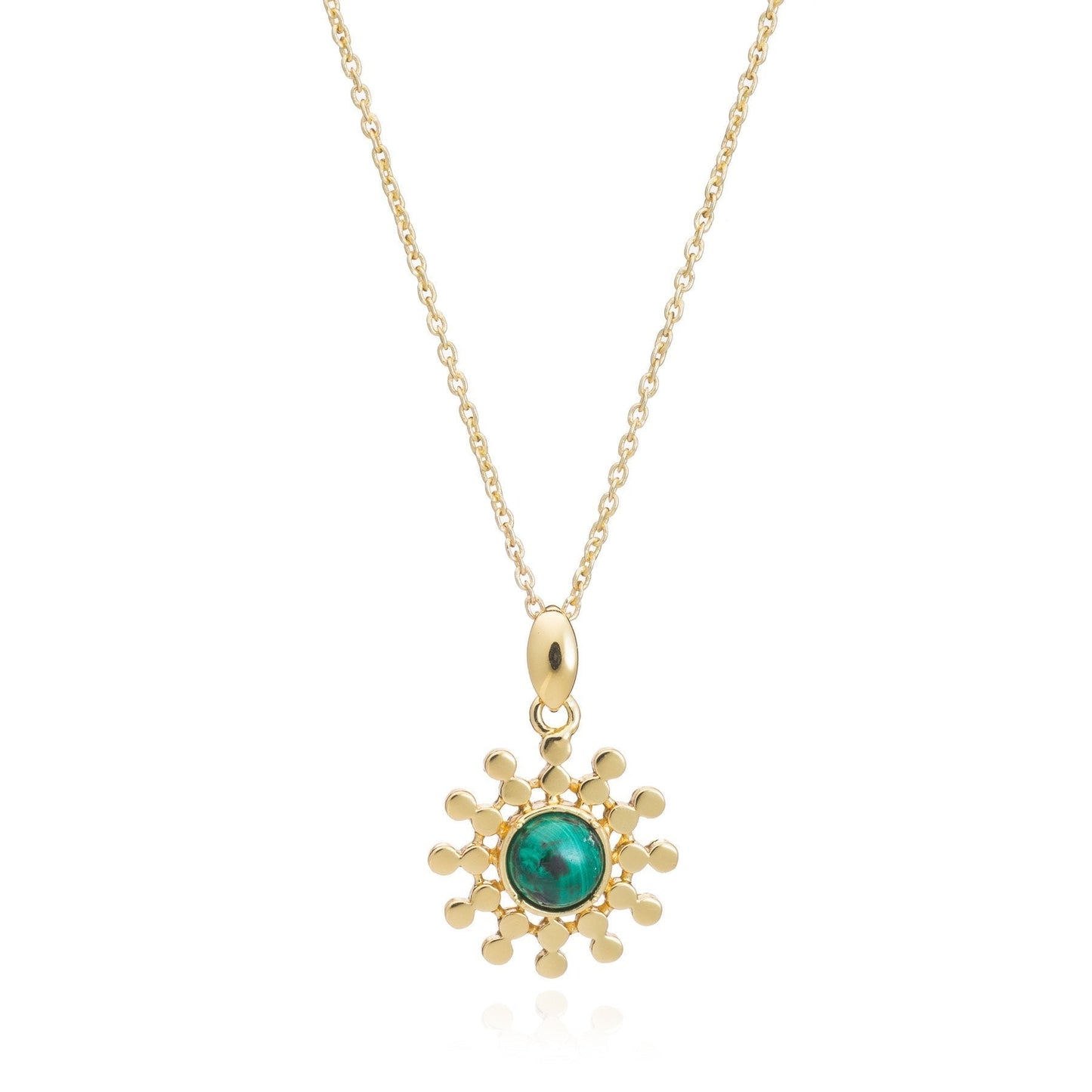 Etrusca Sun Drop Pendant with Malachite