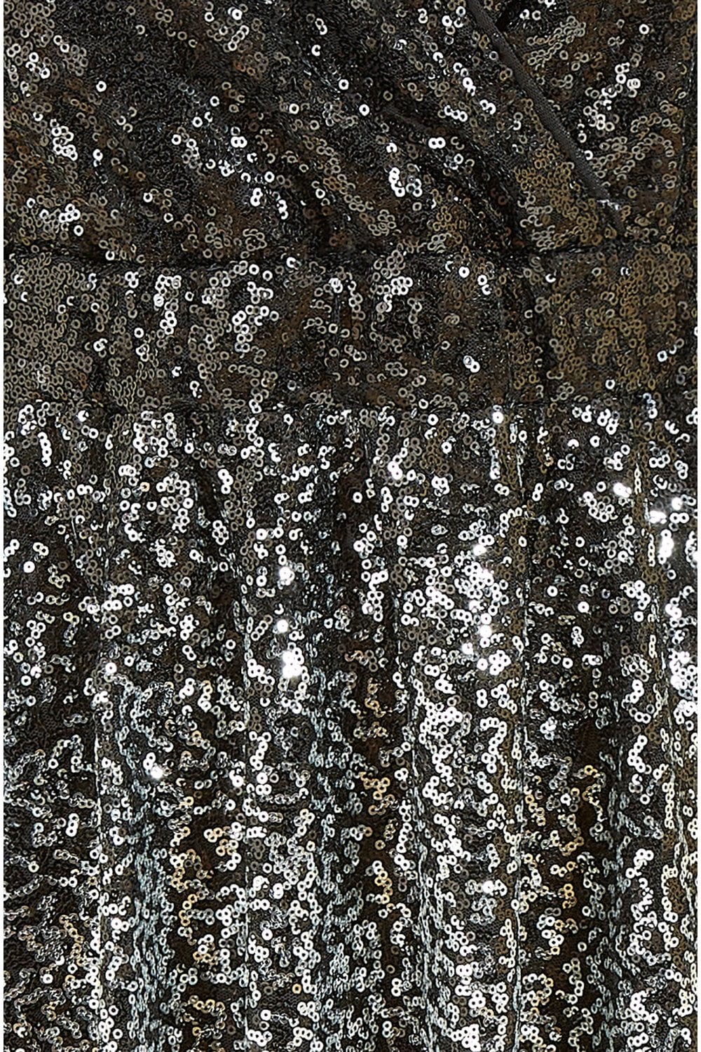 Yumi Black And Silver Ombre Sequin Midi Wrap Dress