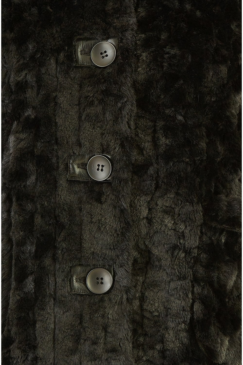 Yumi Black Luxe Textured Faux Fur Jacket With Pockets
