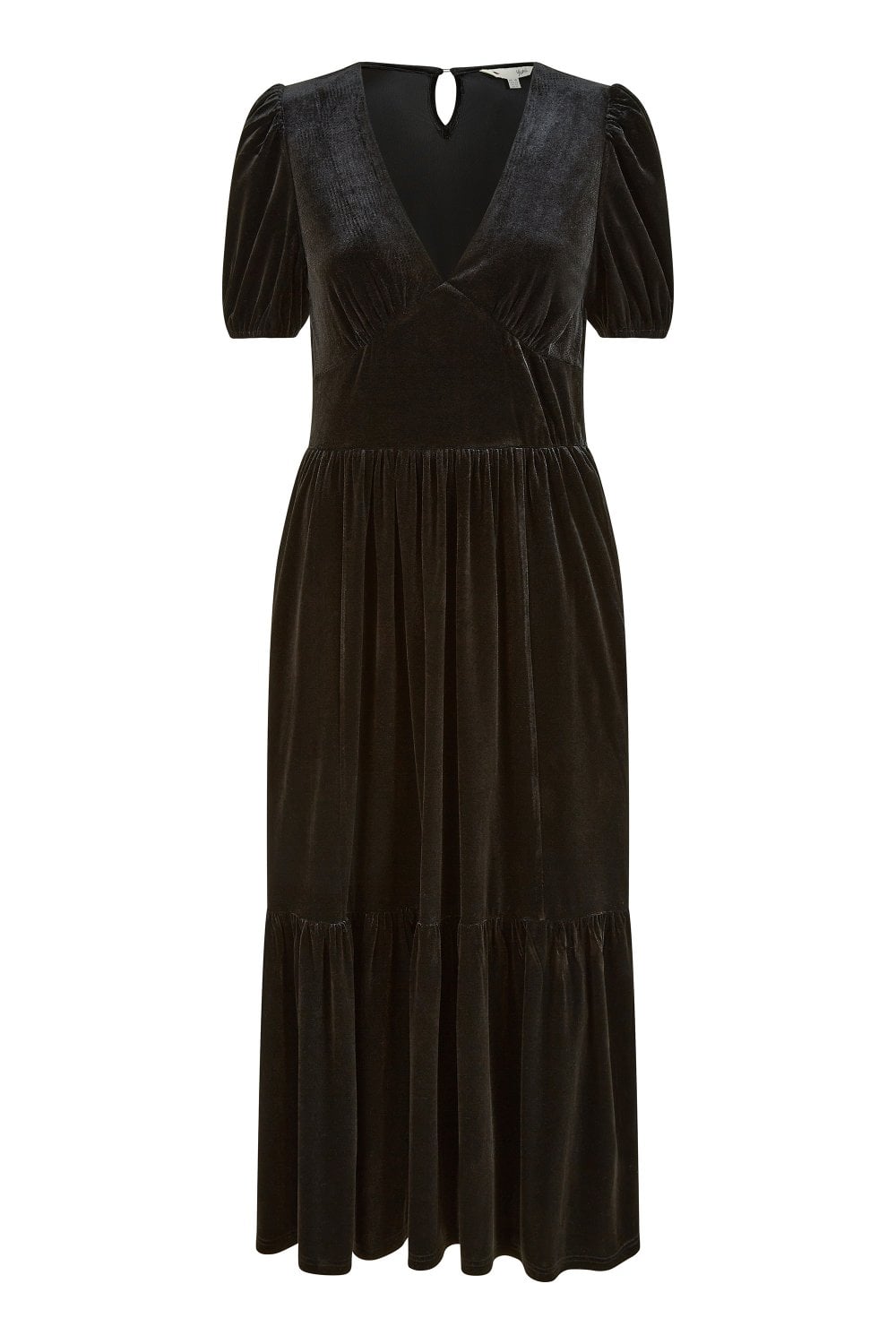 Yumi Black Velvet Midi Dress
