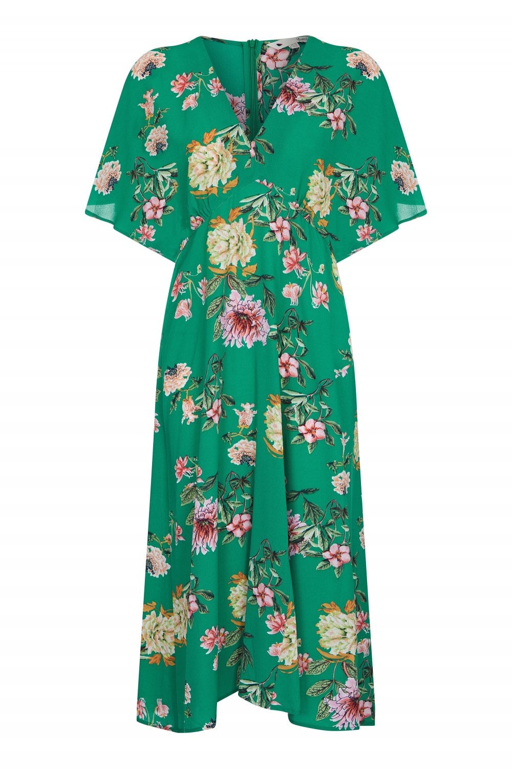 Yumi Green Floral Kimono Midi Dress  Envy Boutique