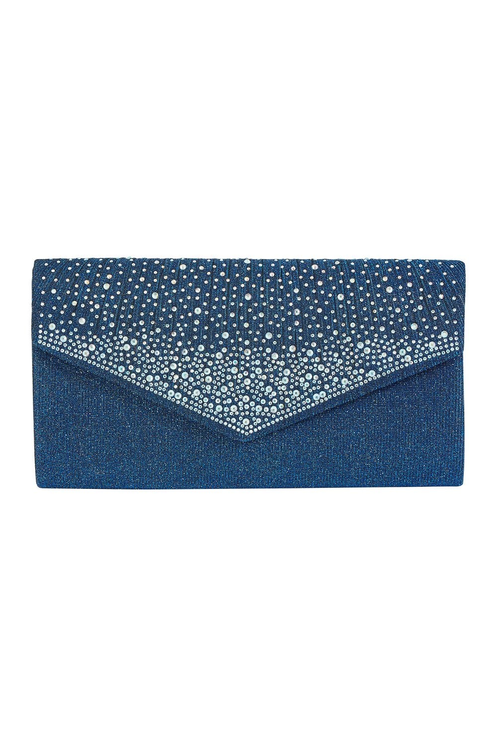 Yumi Navy All Over Sparkle Envelope Clutch Bag
